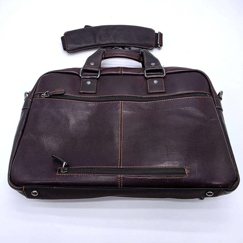 HP Elite Top Load T9H72AA Columbia Leather Laptop Bag with RFID Pocket